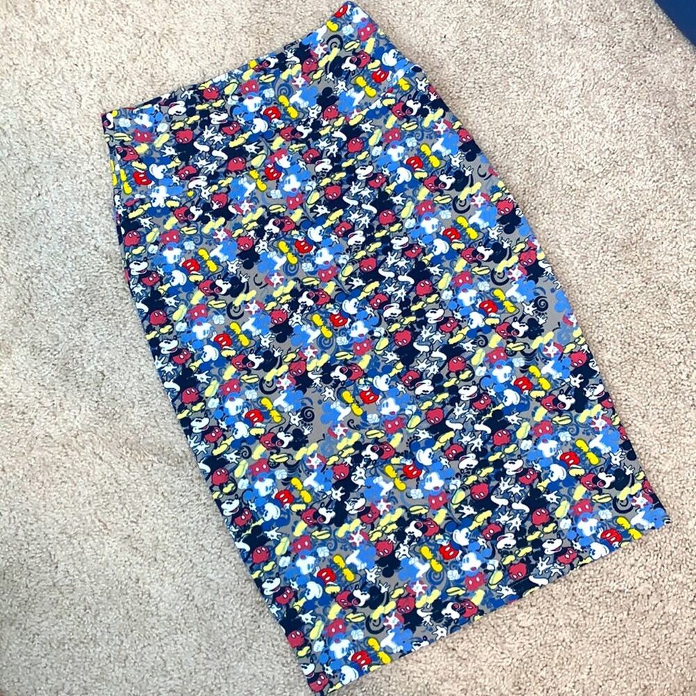LulaRoe Cassie Disney Mickey Pencil Skirt Sz XS